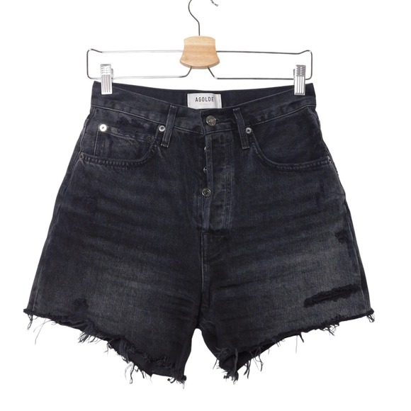 Agolde Pants - AGOLDE Riley High Rise Denim Shorts Vortex Black A9012-1157 Womens Size 26